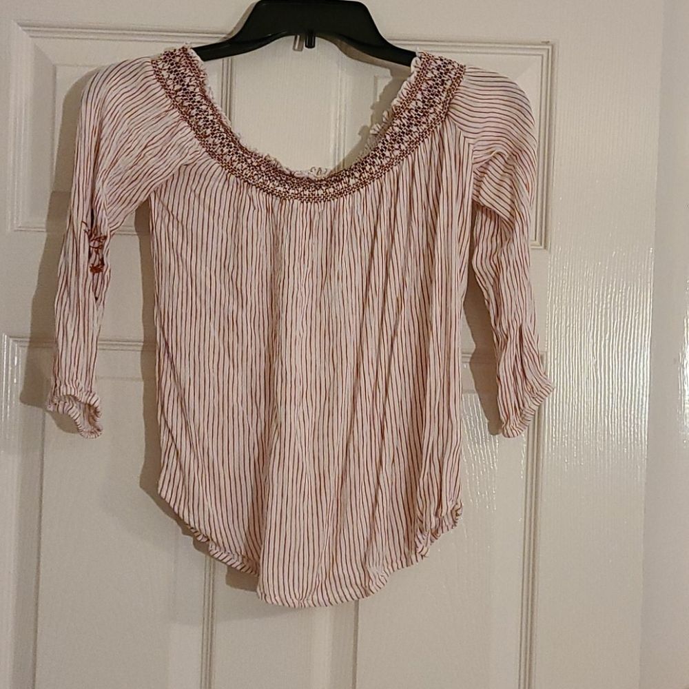 Ardene Striped off the shoulder top Xs